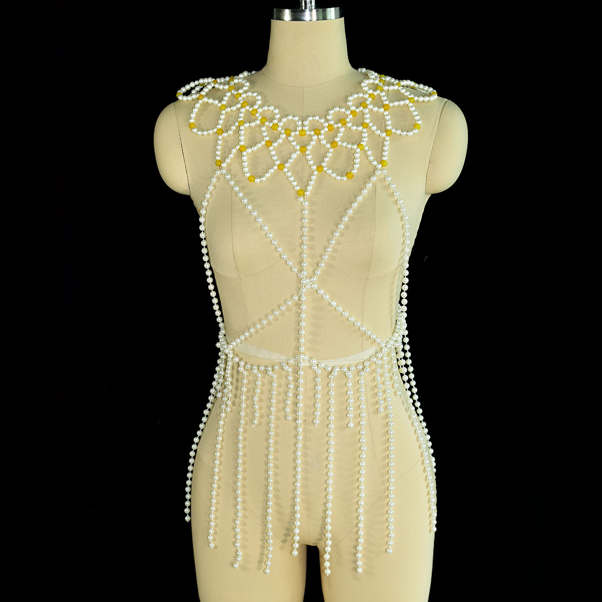 Yellow Body Jewelry - Fashion Faux Pearl Body Jewelry For