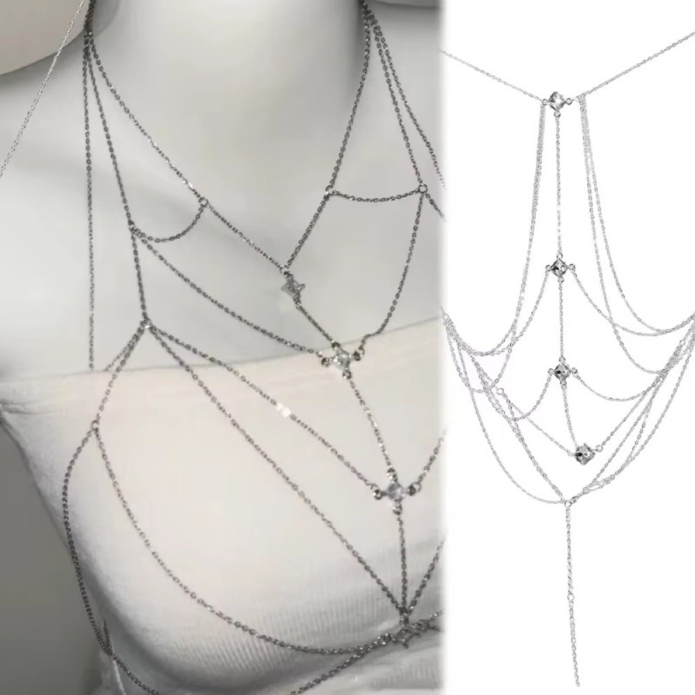 Body Jewelry Trend - Glitter Rhinestone Bust Chain Multilayer Luxury