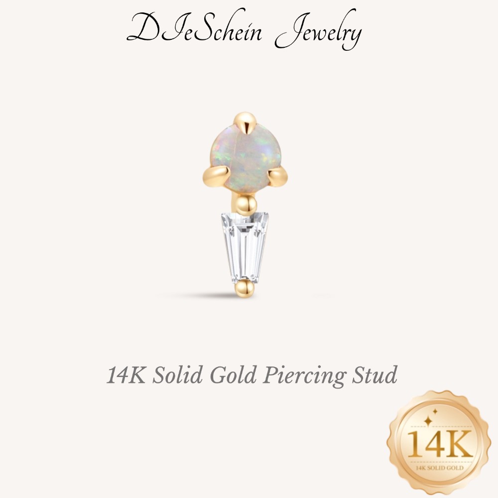 Tragus Flat Back - DIeSchein 14K Solid Gold Helix Piercing