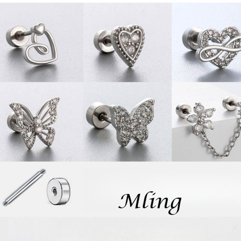 Tragus Flat Back - G23 Titanium Heart Flat Back Cartilage