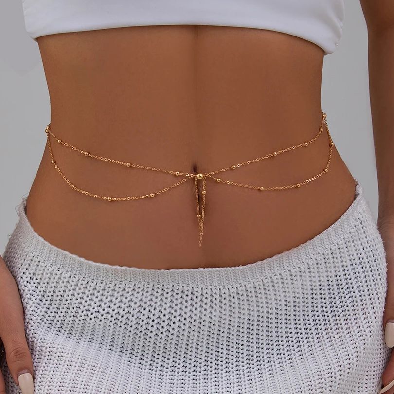 Body Jewelry Online - KunJoe Multilayer Gold Color Thin Bead