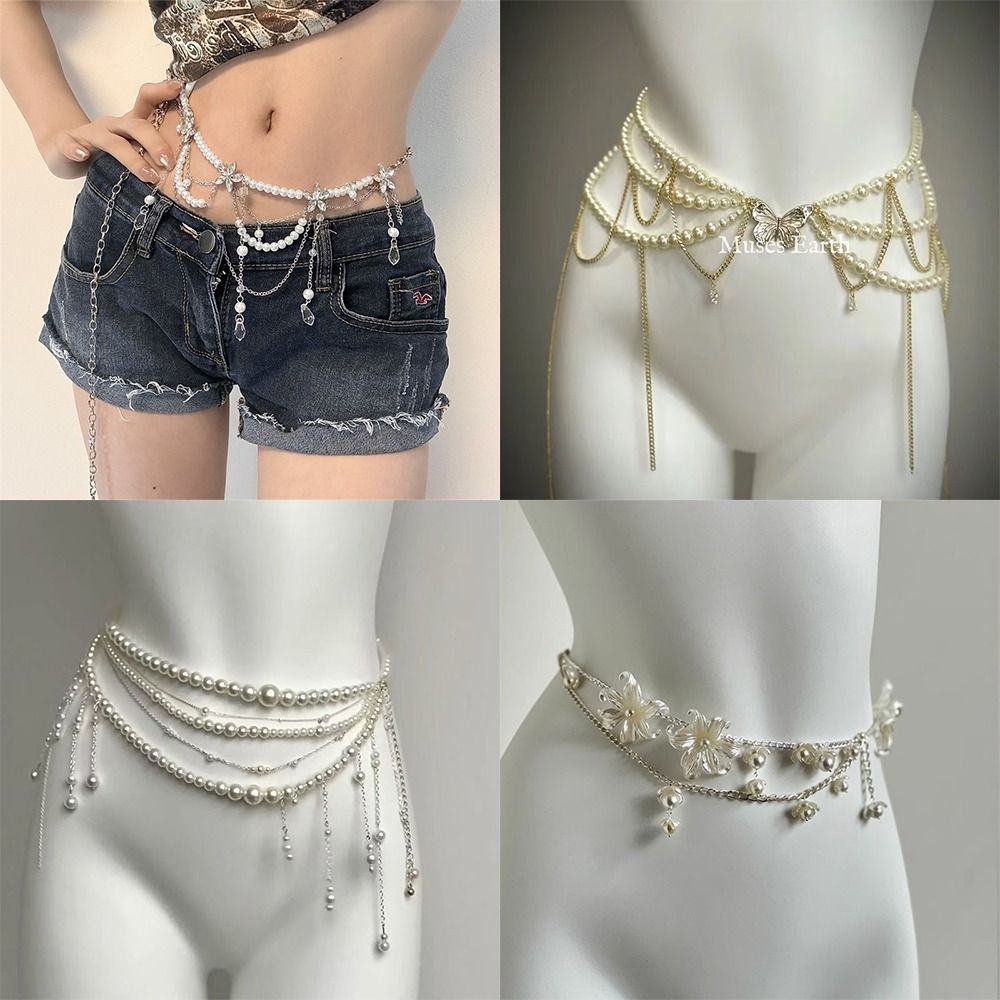 Body Jewelry Online - Fashion Elegant Pearl Waist Chains Waist