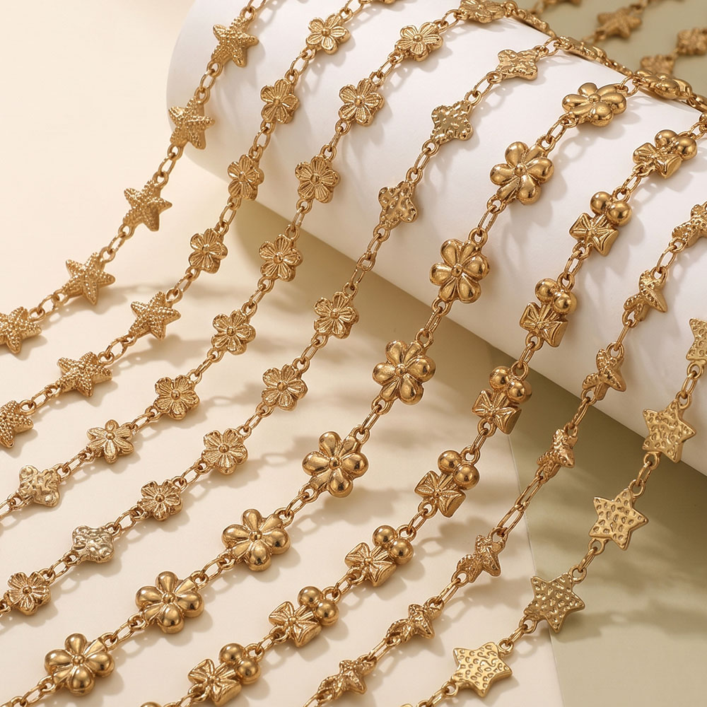 1Meter Stainless Steel Flower  - Body Jewelry Necklace ulasan dan harga