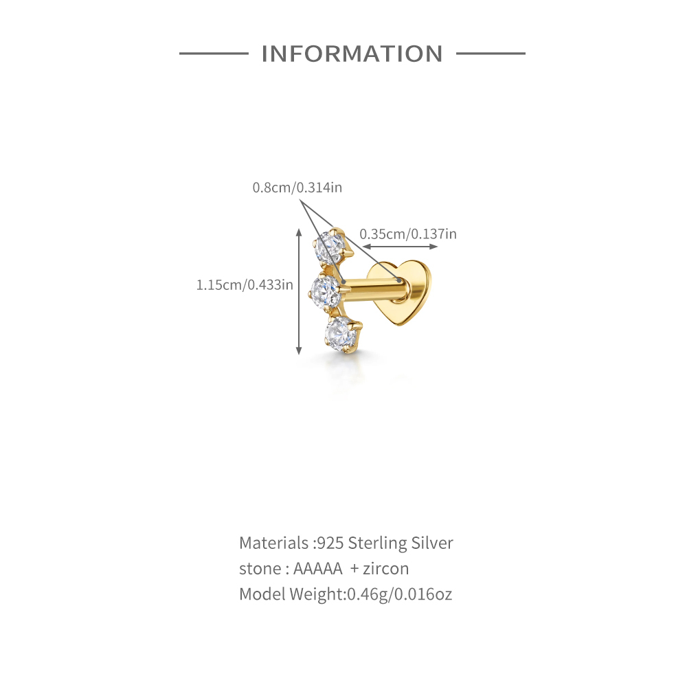 AIDE Heart Round Ball Flat Hel - Tragus Flat Back ulasan dan harga