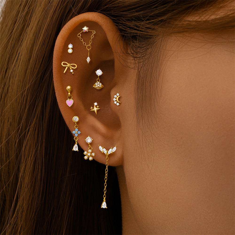 AIDE Heart Round Ball Flat Hel - Tragus Flat Back ulasan dan harga