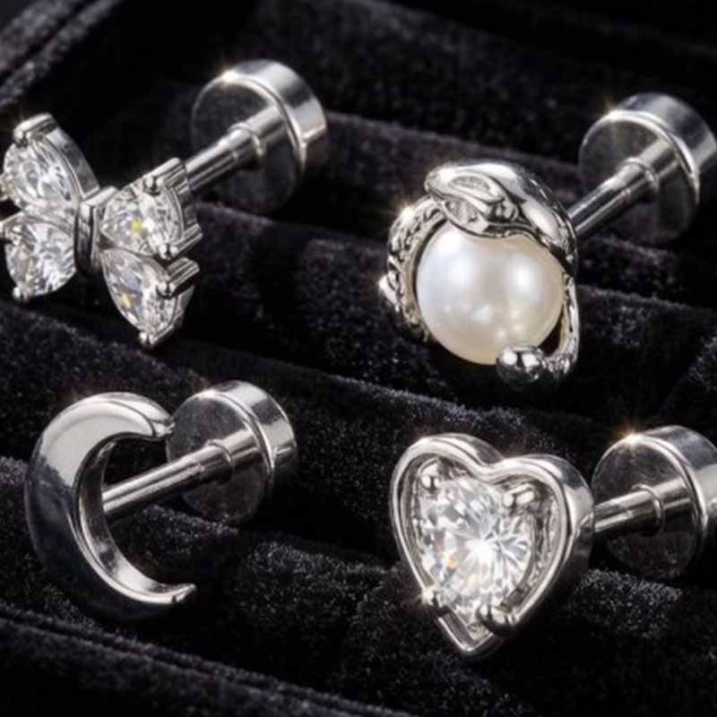 1PC Hypoallergenic Cartilage E - Tragus Flat Back ulasan dan harga