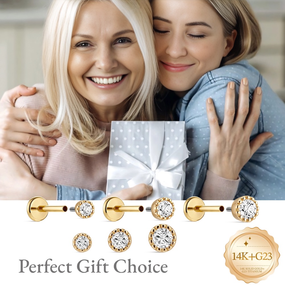 DIeSchein 14K Solid Gold Pierc - Tragus Flat Back ulasan dan harga
