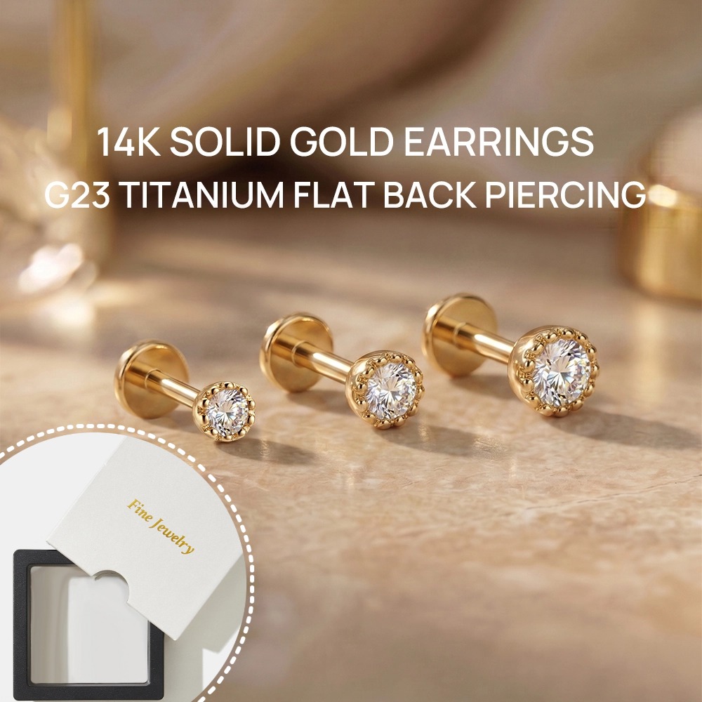 DIeSchein 14K Solid Gold Pierc - Tragus Flat Back ulasan dan harga