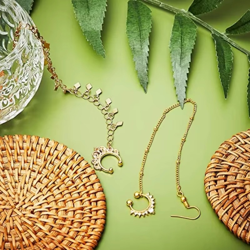 1Pc/Set Yellow Gold Fake Septu - Yellow Body Jewelry ulasan dan harga