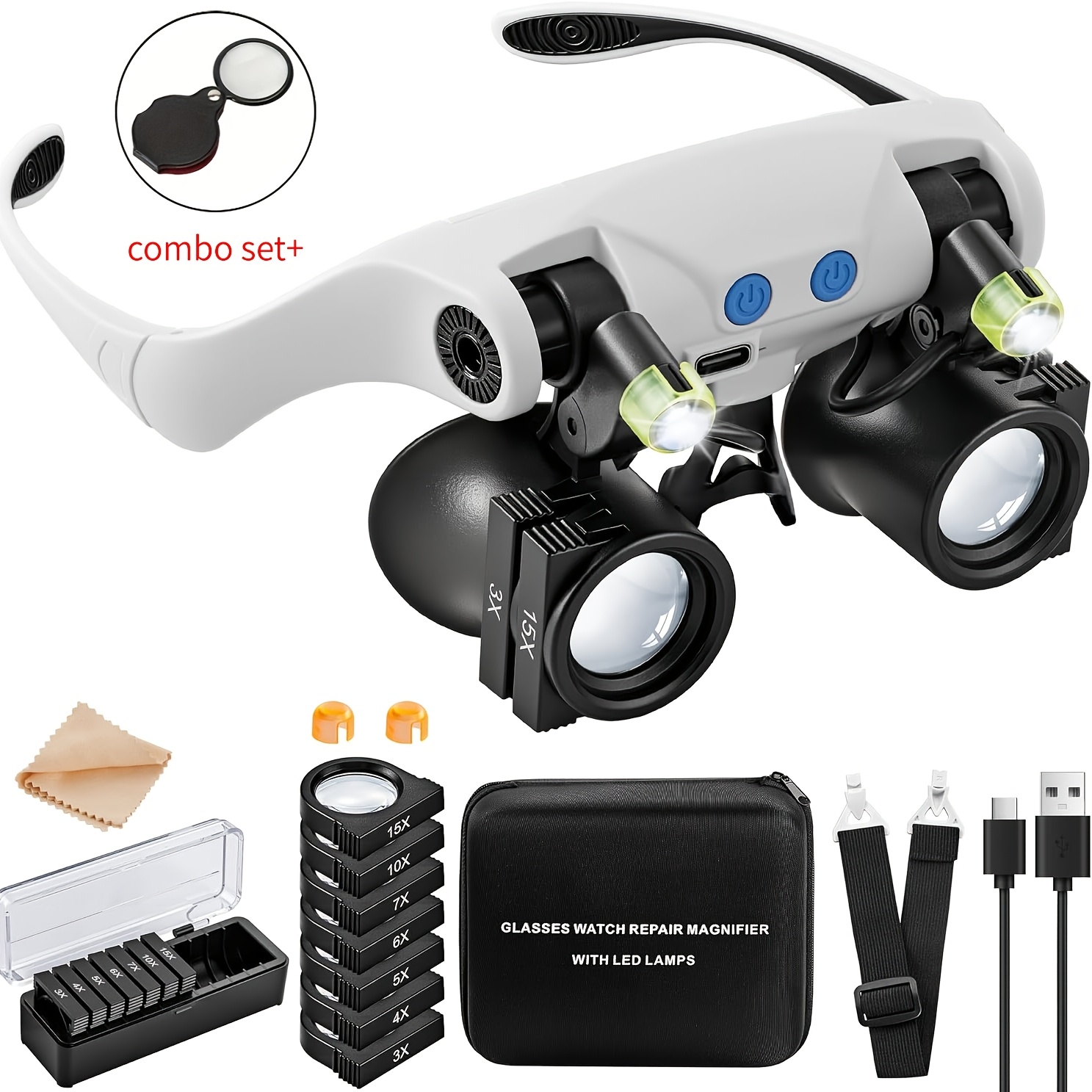 Head-mounted LED Magnifying Gl - Body Jewelry Display Case ulasan dan harga