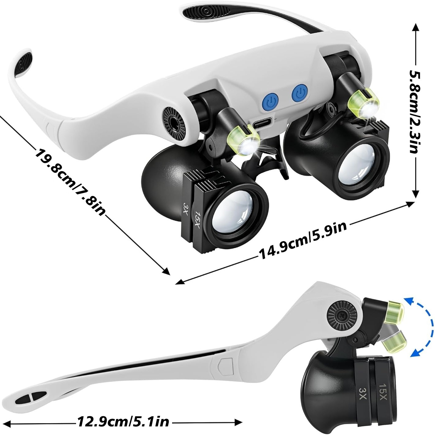 Head-mounted LED Magnifying Gl - Body Jewelry Display Case ulasan dan harga