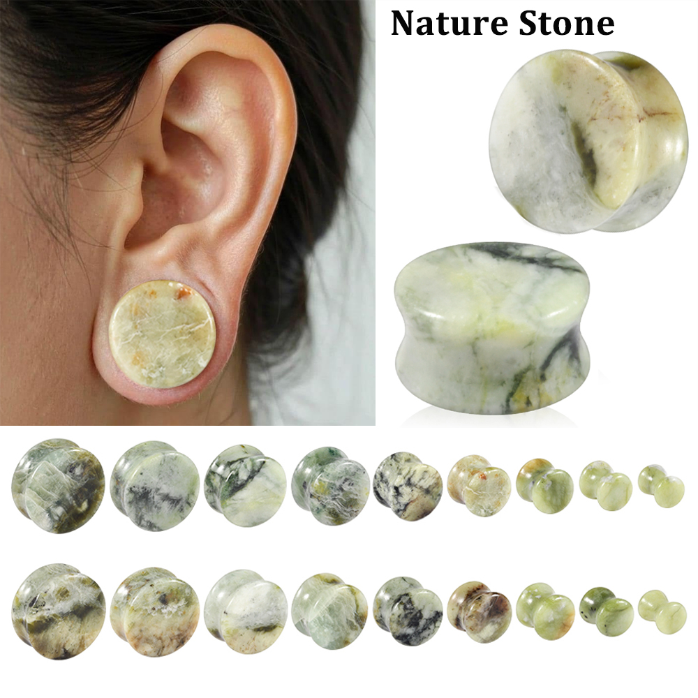 1-2PCS Nature Green-yellow Jad - Yellow Body Jewelry ulasan dan harga