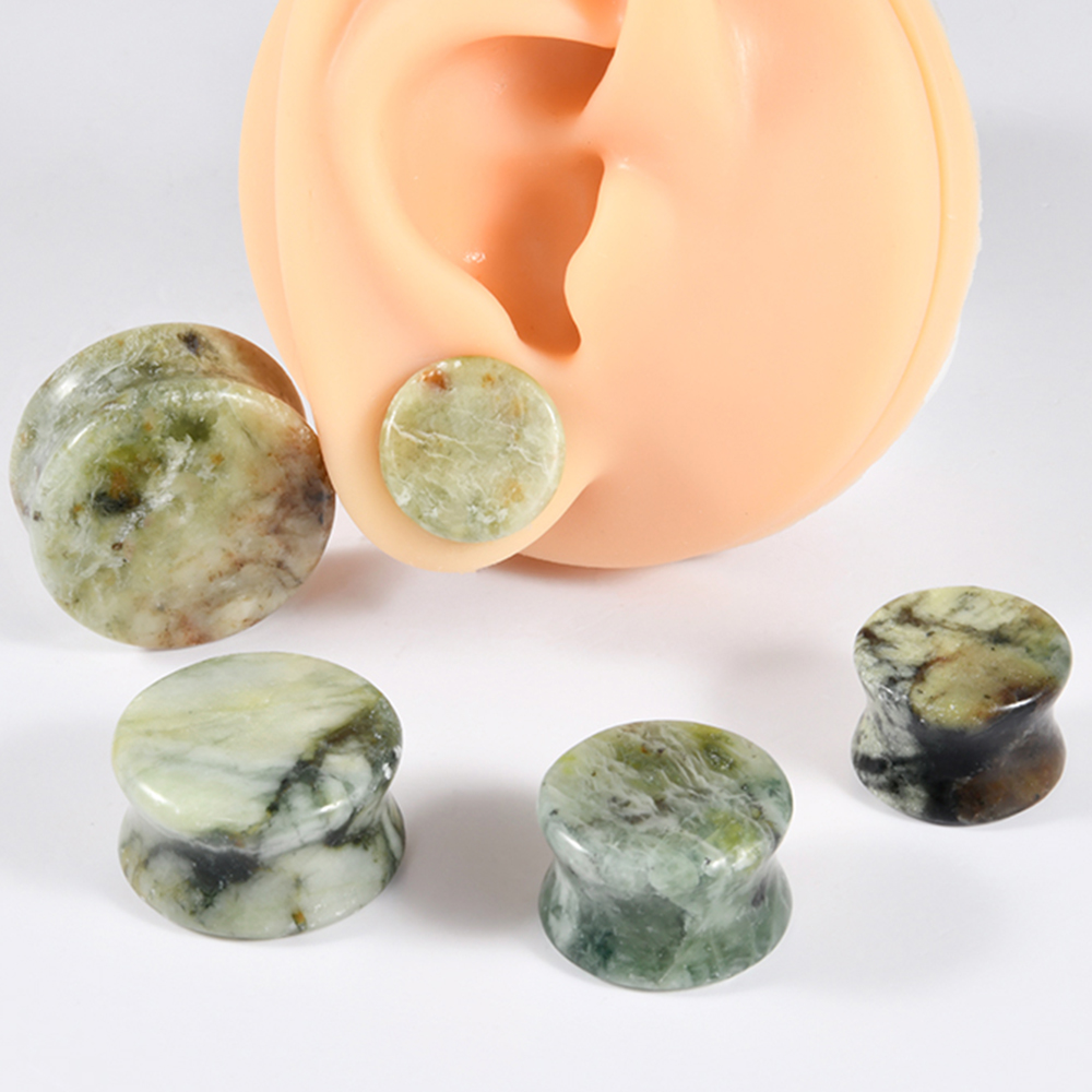 1-2PCS Nature Green-yellow Jad - Yellow Body Jewelry ulasan dan harga