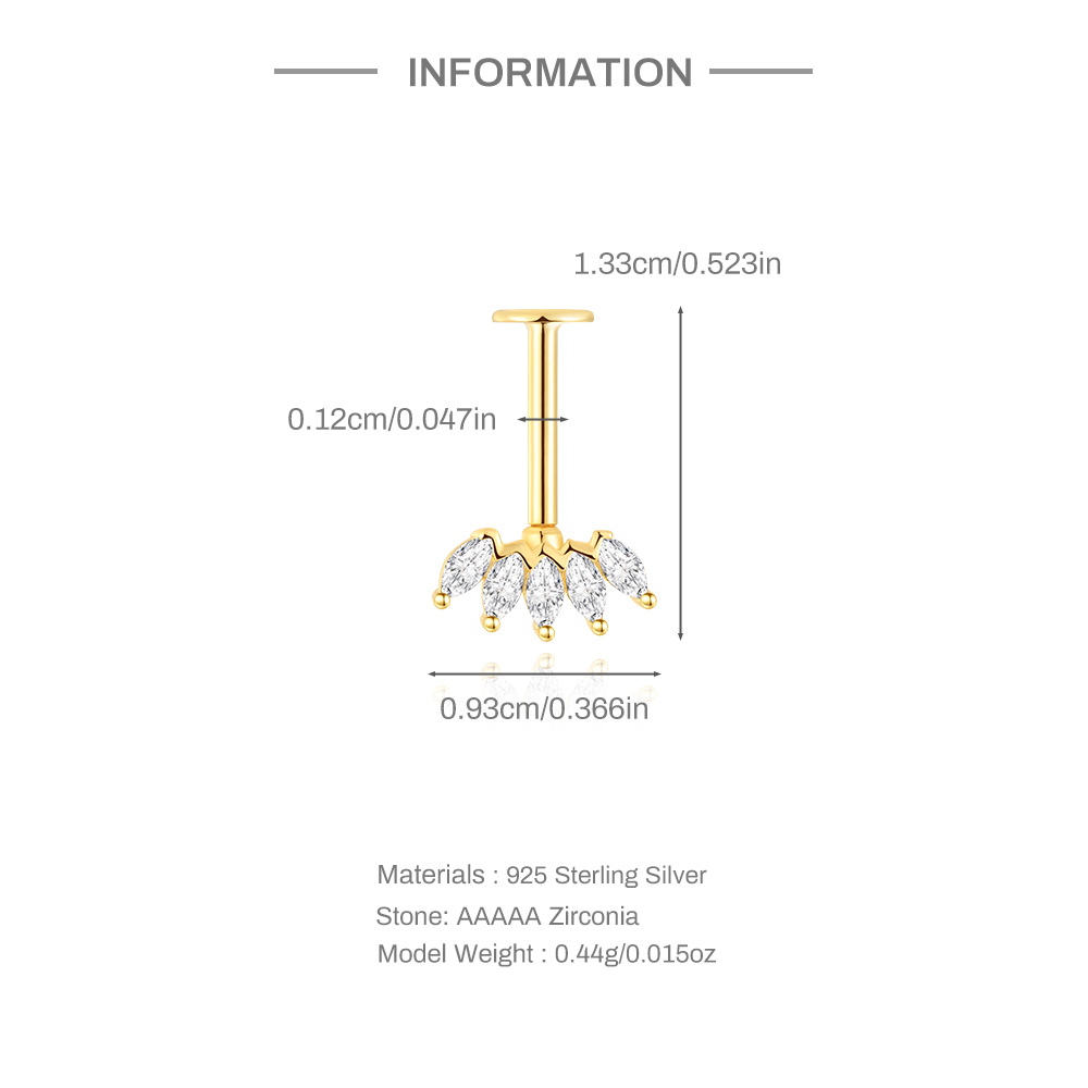 AIDE 925 Sterling Silver Earri - Tragus Flat Back ulasan dan harga