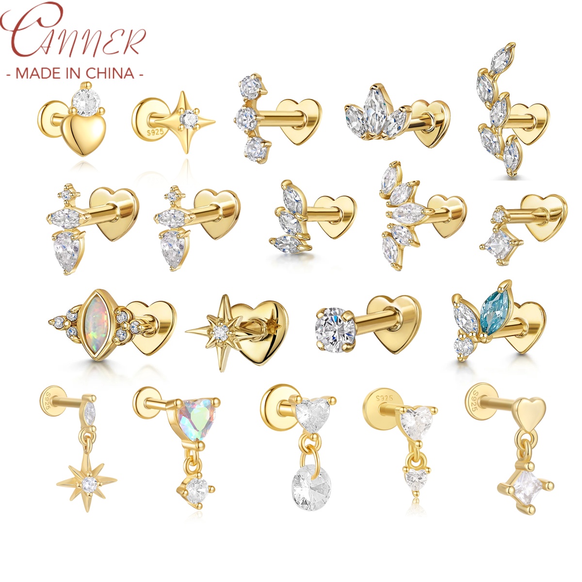 CANNER 1PC New S925 Sterling S - Tragus Flat Back ulasan dan harga