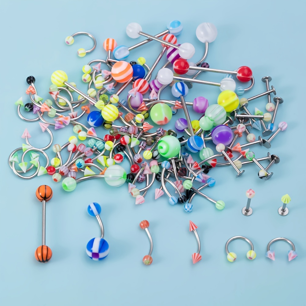 45/80/110Pcs Mix Styles Stainl - Body Jewelry Display Case ulasan dan harga