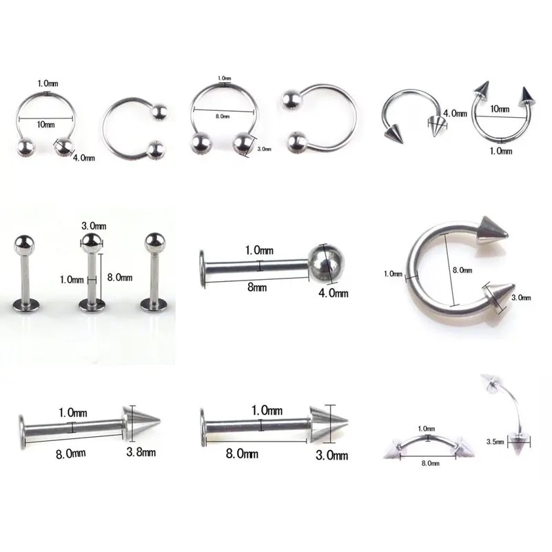 45/80/110Pcs Mix Styles Stainl - Body Jewelry Display Case ulasan dan harga
