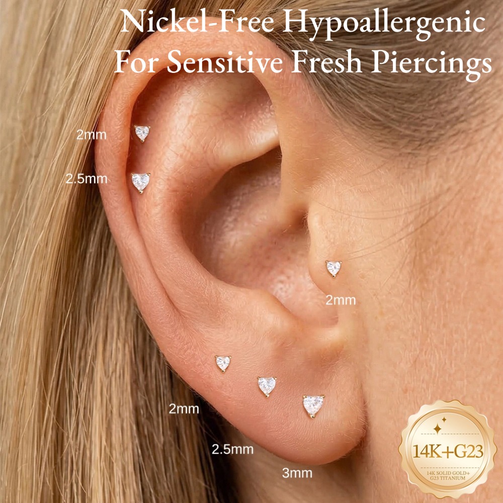 DIeSchein 14K Solid Gold Flat  - Tragus Flat Back ulasan dan harga