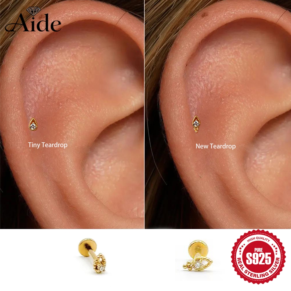 AIDE1 Pc  925 Sterling Silver  - Tragus Flat Back ulasan dan harga