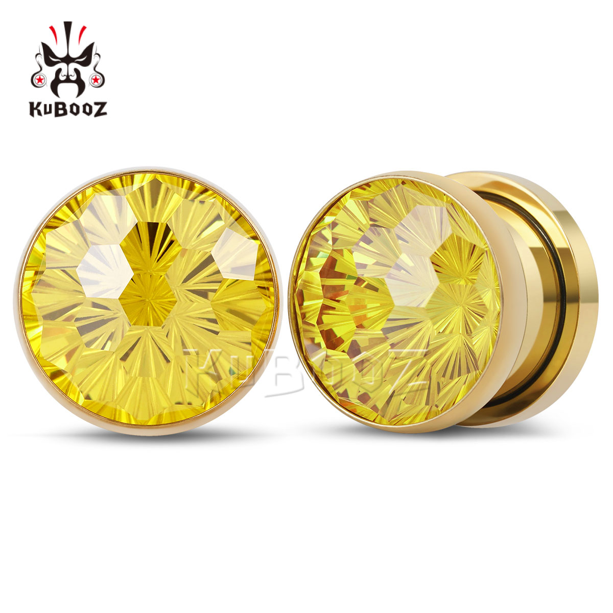 2PCS Shiny Yellow Crystal Diam - Yellow Body Jewelry ulasan dan harga