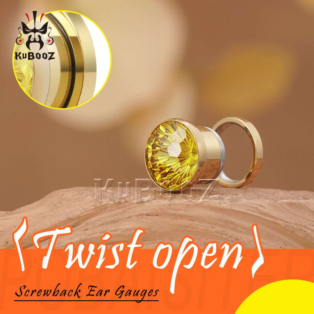 2PCS Shiny Yellow Crystal Diam - Yellow Body Jewelry ulasan dan harga