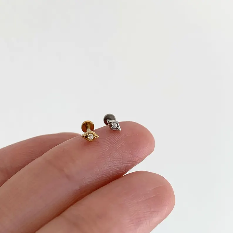 AIDE 1Pc 925 Sterling Silver R - Tragus Flat Back ulasan dan harga