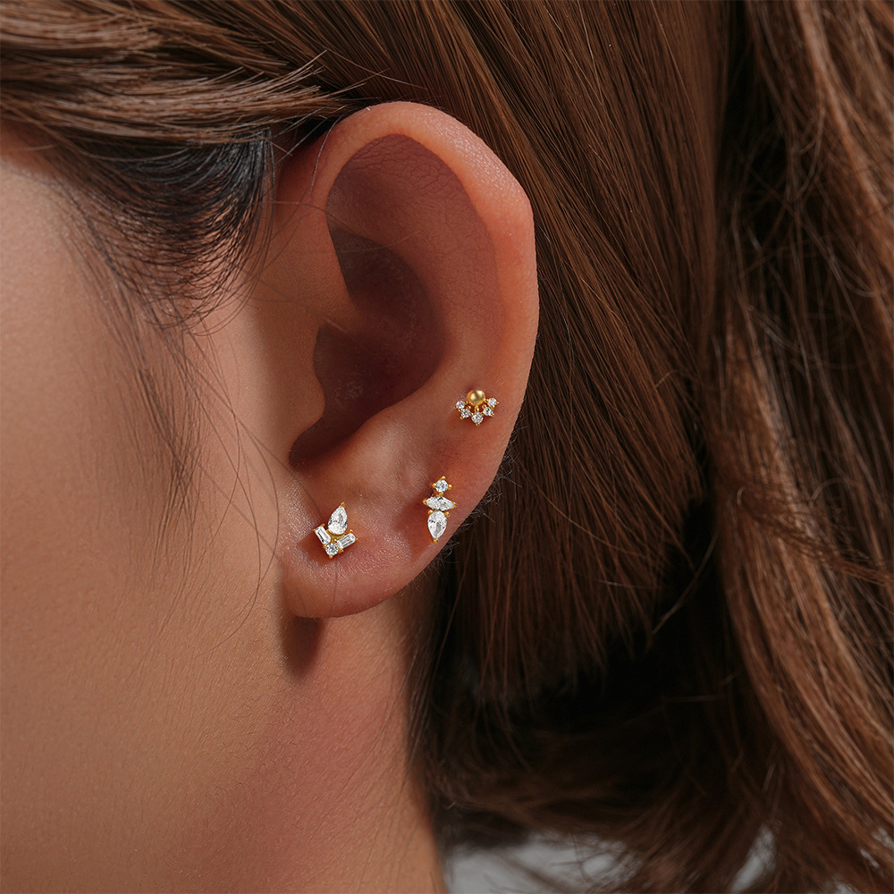 1PC Stainless Steel Crystal CZ - Tragus Flat Back ulasan dan harga