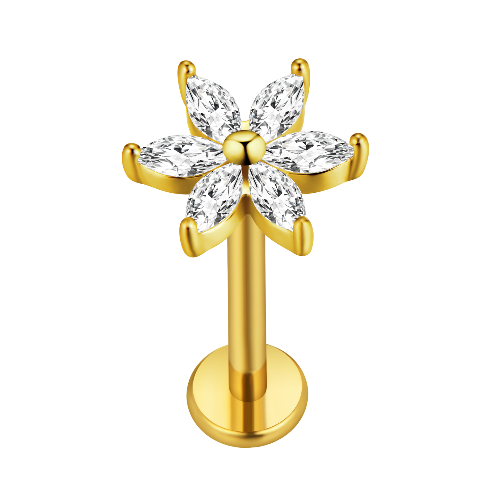 Maple Leaf Labret Piercing Sta - Tragus Flat Back ulasan dan harga