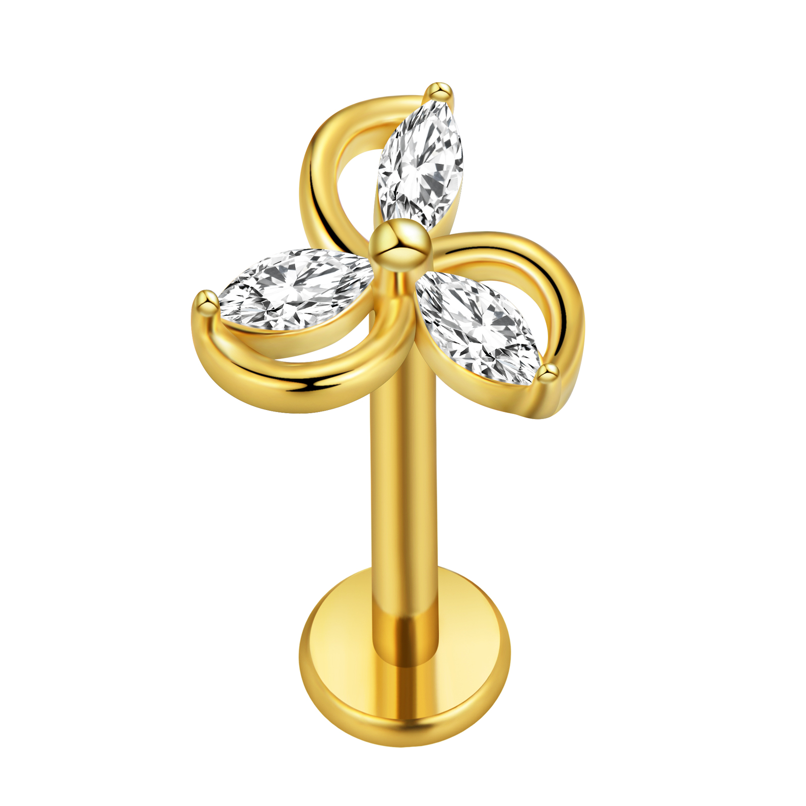 Maple Leaf Labret Piercing Sta - Tragus Flat Back ulasan dan harga