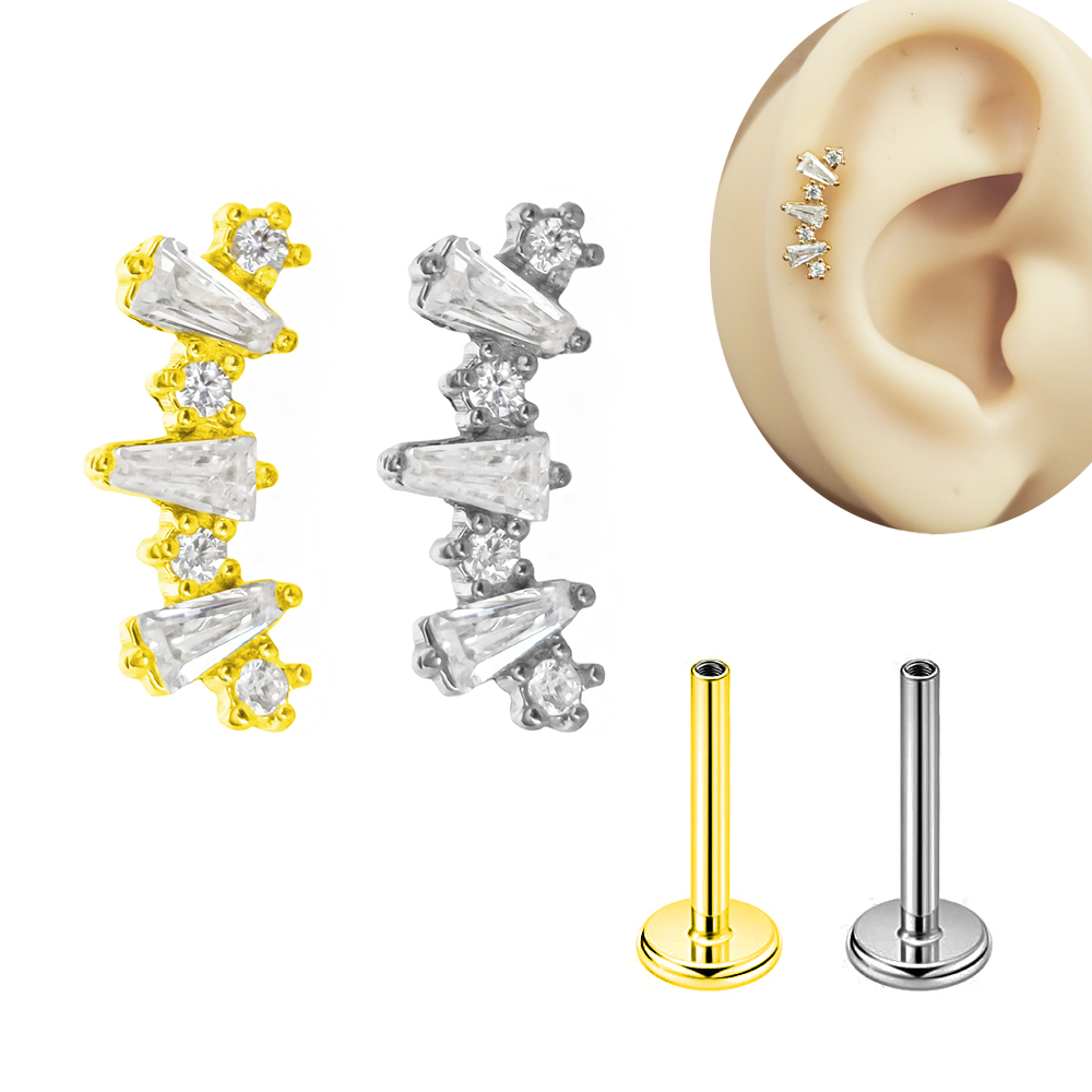 Internal Threaded Cubic Zircon - Tragus Flat Back ulasan dan harga