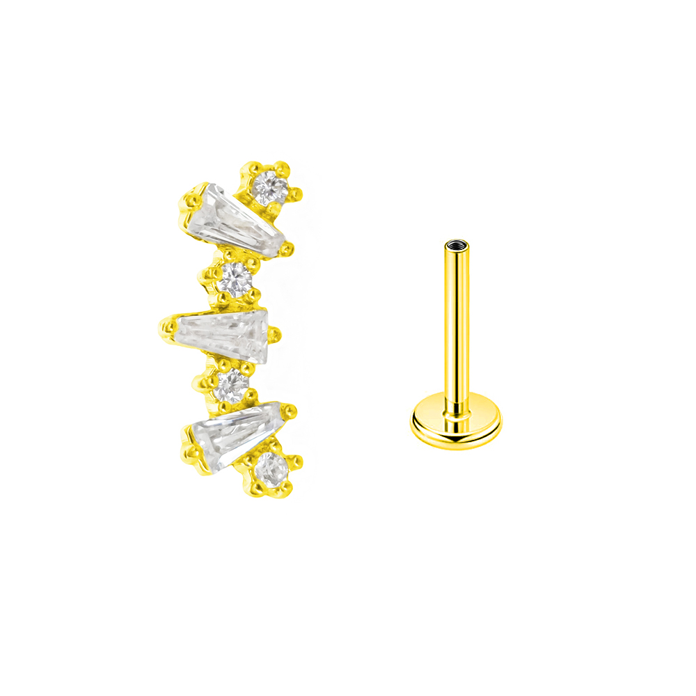 Internal Threaded Cubic Zircon - Tragus Flat Back ulasan dan harga