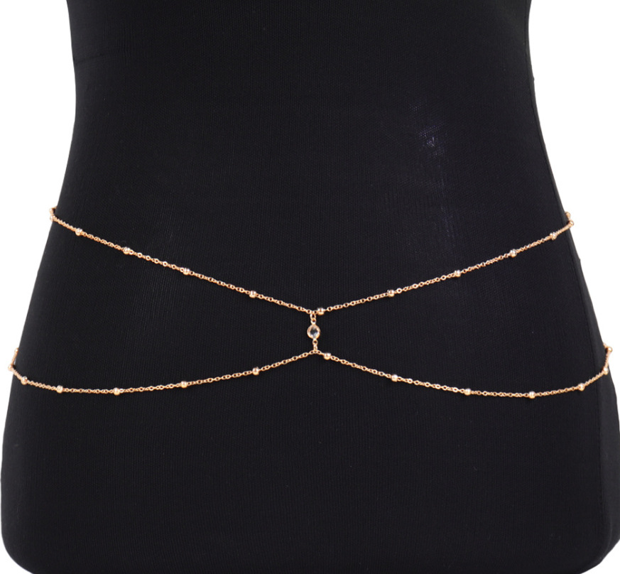 Clear Rhinestone Beaded Belly  - Body Jewelry Online ulasan dan harga