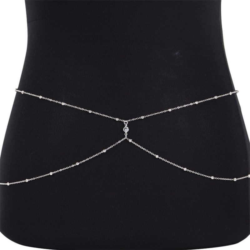 Clear Rhinestone Beaded Belly  - Body Jewelry Online ulasan dan harga