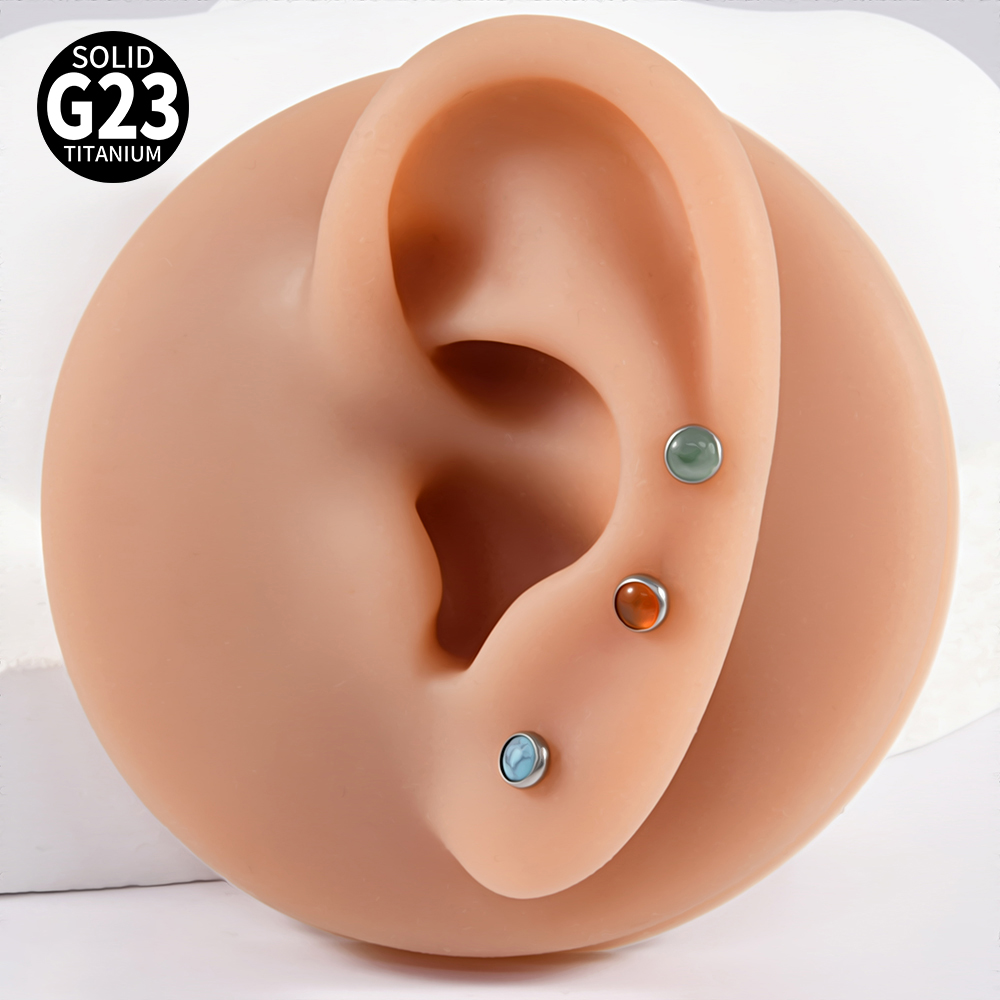 1PC 16g G23 Titanium Crystal&S - Tragus Flat Back ulasan dan harga
