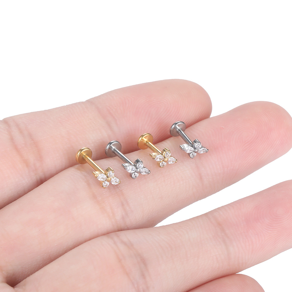 1PC G23 Titanium Labret Pierci - Tragus Flat Back ulasan dan harga