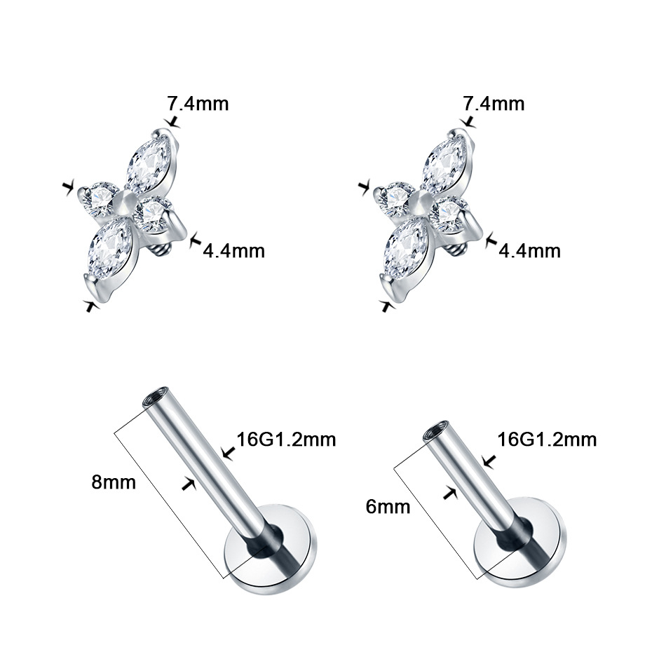 1PC G23 Titanium Labret Pierci - Tragus Flat Back ulasan dan harga