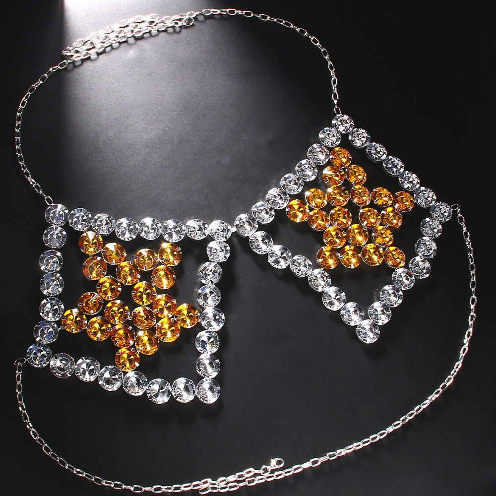 Sexy Yellow Pentagram Chest Ch - Yellow Body Jewelry ulasan dan harga