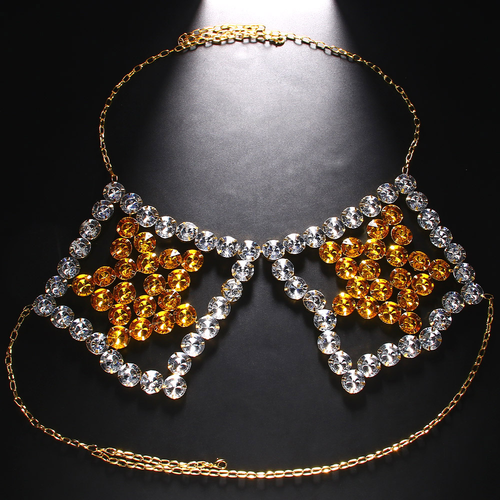Sexy Yellow Pentagram Chest Ch - Yellow Body Jewelry ulasan dan harga