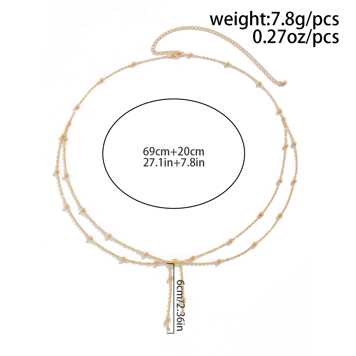 KunJoe Multilayer Gold Color T - Body Jewelry Online ulasan dan harga