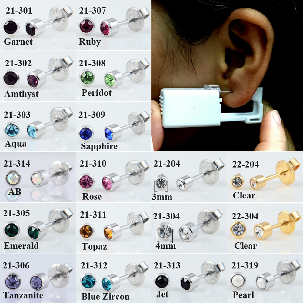 24pcs/Box No Pain Ear Piercing - Body Jewelry Display Case ulasan dan harga