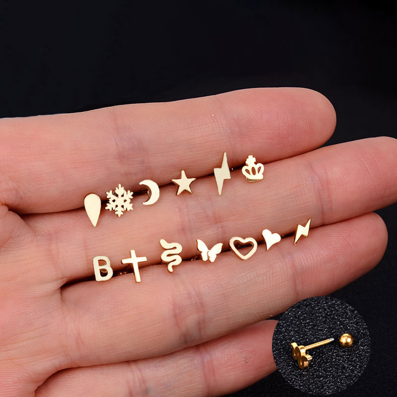 1PC Stainless Steel Mini Studs - Tragus Flat Back ulasan dan harga