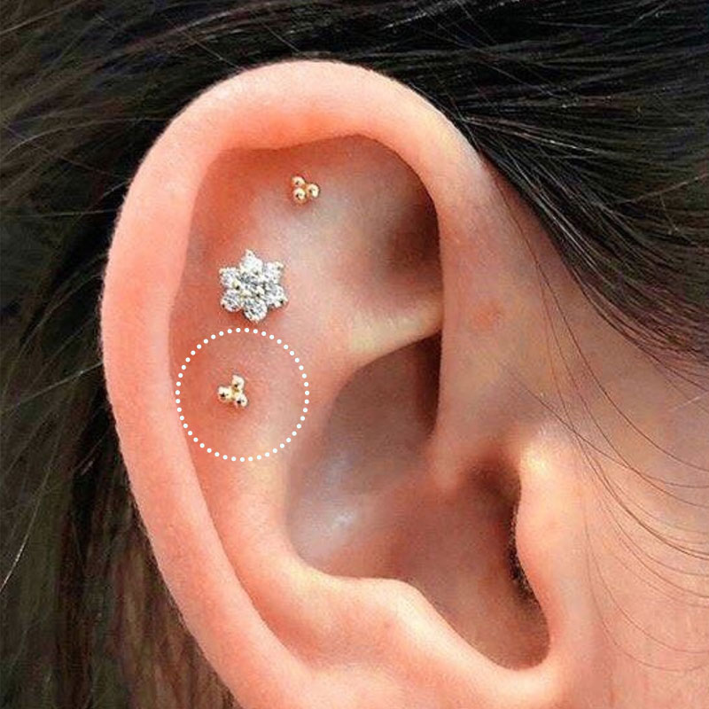 1PC Stainless Steel Mini Studs - Tragus Flat Back ulasan dan harga