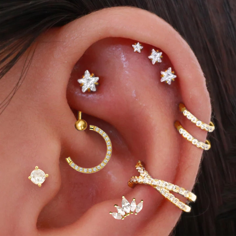 Helix Piercing Star Earrings W - Body Jewelry Trend ulasan dan harga