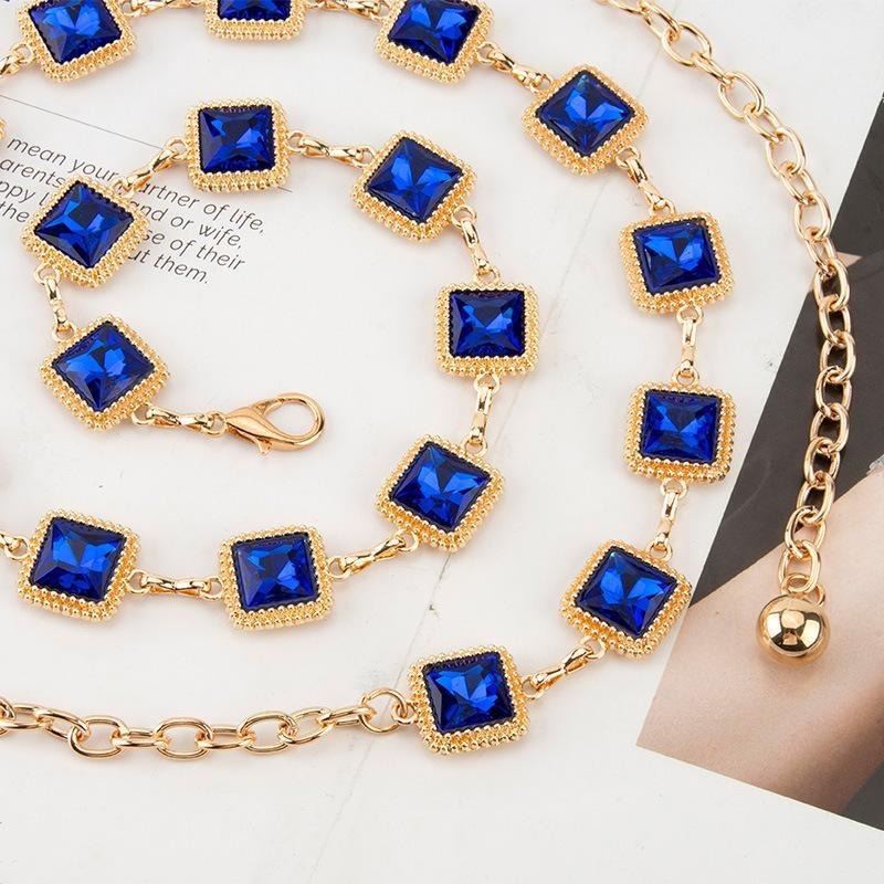 Retro Blue Green Yellow Diamon - Yellow Body Jewelry ulasan dan harga