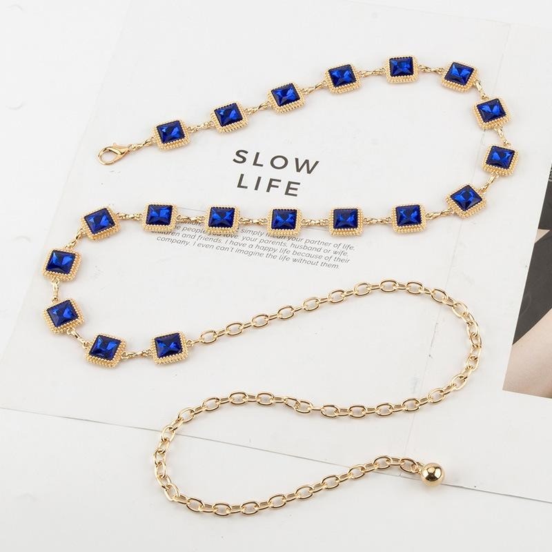 Retro Blue Green Yellow Diamon - Yellow Body Jewelry ulasan dan harga