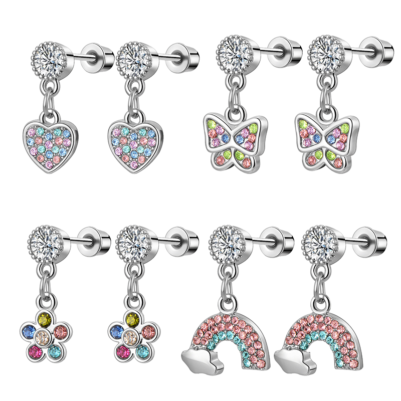 1/4 Pairs Hypoallergenic Dangl - Tragus Flat Back ulasan dan harga