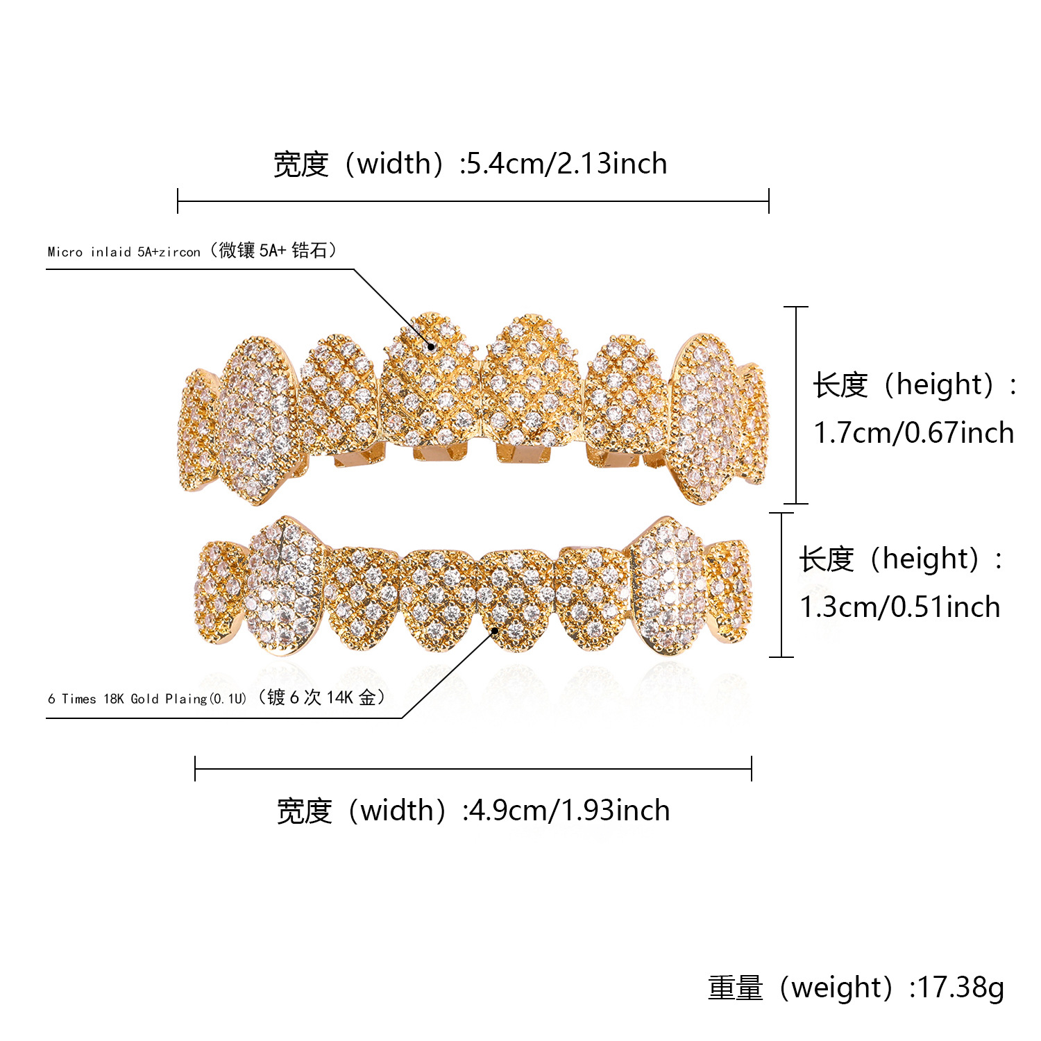 YOUNGX Hip Hop Iced Out CZ Sto - Body Jewelry Men ulasan dan harga