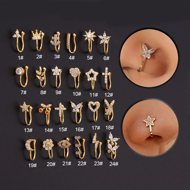 Fake Piercing Clip Nose Ring C - Body Jewelry Trend ulasan dan harga