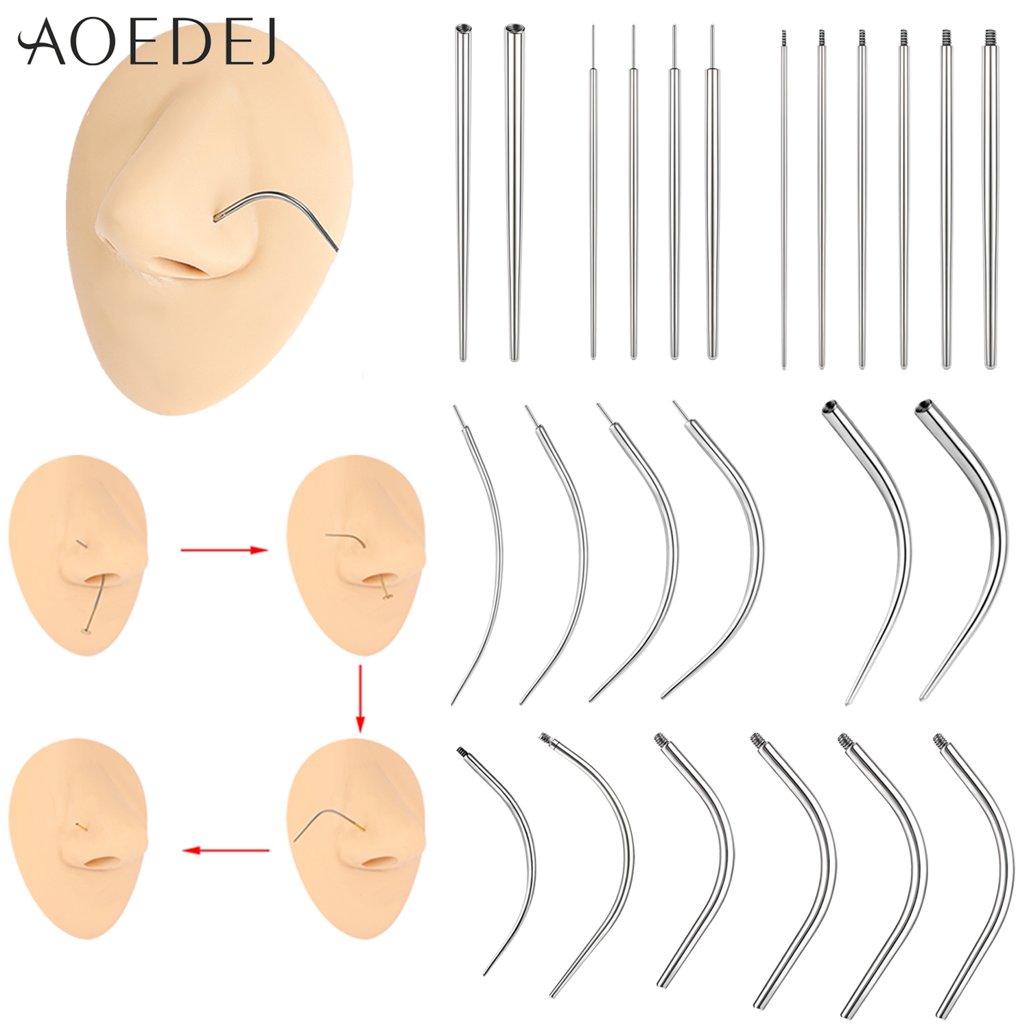 AOEDEJ 1 Piece Stainless Steel - Nostril Screw Pin ulasan dan harga